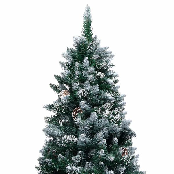 vidaXL Arbre de No&euml;l artificiel pr&eacute;-&eacute;clair&eacute;/boules pommes de pin 180cm