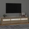 vidaXL Meuble TV avec lumi&egrave;res LED Ch&ecirc;ne sonoma 195x35x40 cm