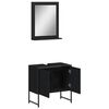 vidaXL Ensemble d'armoires de salle de bain 2 pcs noir bois ing&eacute;nierie