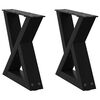vidaXL Pieds de table basse 2 pi&egrave;ces Noir 30 x (30-31,3) cm Acier