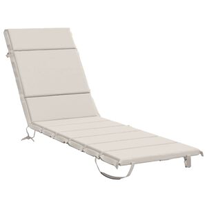 vidaXL Coussin de transat GEMERT 100 % polyester Blanc 200 x 50 x 3 cm