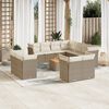 vidaXL Salon de jardin avec coussins 12 pcs beige r&eacute;sine tress&eacute;e