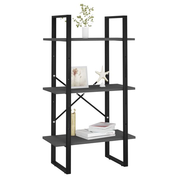 vidaXL Étagère de rangement gris 60x30x105 cm bois d'ingénierie