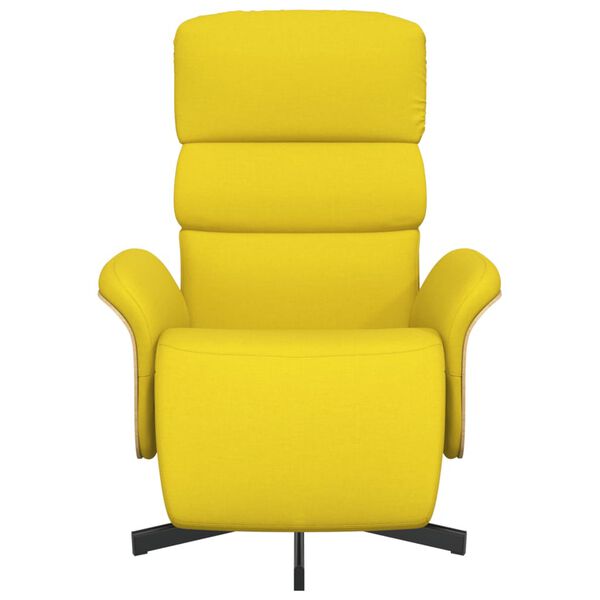 vidaXL Fauteuil inclinable avec repose-pieds jaune clair tissu