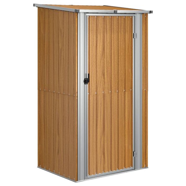 vidaXL Abri de jardin marron 118,5 x 97 x 209,5 cm Acier galvanisé
