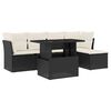 vidaXL Salon de jardin 6 pcs avec coussins noir r&eacute;sine tress&eacute;e