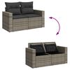 vidaXL Salon de jardin 9 pcs avec coussins gris résine tressée