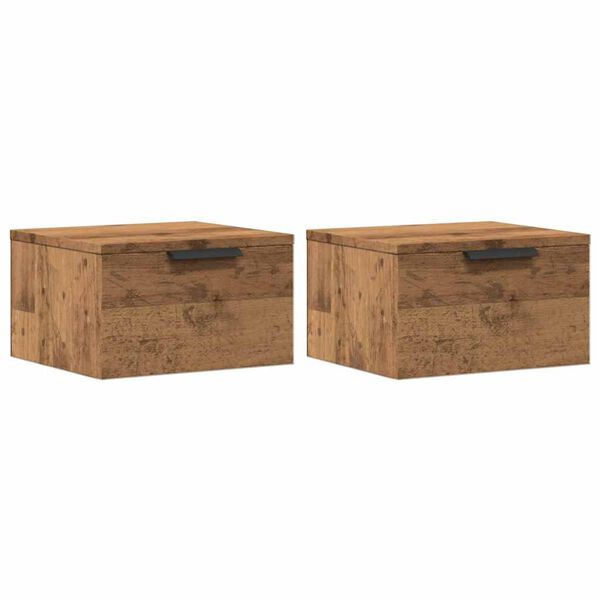vidaXL Tables de chevet murales 2 pcs ch&ecirc;ne artisanal 34x30x20 cm
