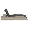 vidaXL Chaise longue avec coussins gris clair 114x205x73 cm poly rotin