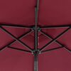 vidaXL Parasol de jardin avec LED m&acirc;t en acier bordeaux 225x225x212 cm