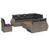 vidaXL Salon de jardin 9 pcs avec coussins gris r&eacute;sine tress&eacute;e