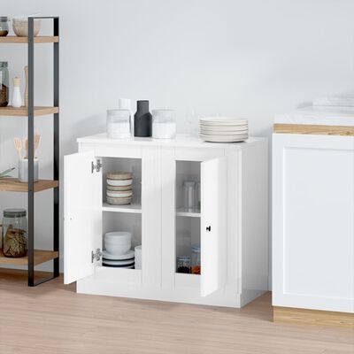 vidaXL Buffets 2 pcs blanc brillant 37,5x35,5x67,5cm bois d'ingénierie