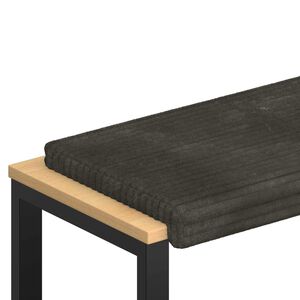 vidaXL Coussin de banc Velours c&ocirc;tel&eacute; en peluche Anthracite