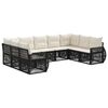vidaXL Ensemble de canap&eacute; de jardin 9 pc Noir et blanc cr&egrave;me polyrotin