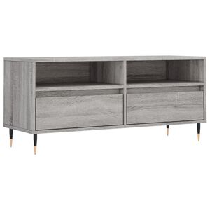 vidaXL Meuble TV sonoma gris 100x34,5x44,5 cm bois d'ing&eacute;nierie