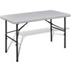 vidaXL Table de jardin pliable 122 cm blanche en HDPE