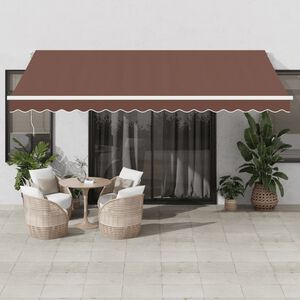 vidaXL Auvent r&eacute;tractable automatique avec LED marron 450x350 cm