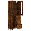 vidaXL Buffet haut Ch&ecirc;ne fum&eacute; 69,5x34x180 cm Bois d'ing&eacute;nierie