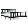 vidaXL Cadre de lit sans matelas noir bois massif 140x190 cm