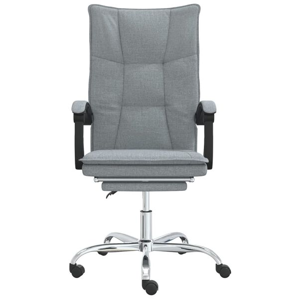vidaXL Fauteuil inclinable de bureau Gris clair Tissu