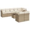 vidaXL Salon de jardin avec coussins 9 pcs beige r&eacute;sine tress&eacute;e