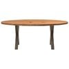 vidaXL Table à manger marron clair bois de chêne massif ovale