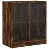 vidaXL Armoire lat&eacute;rale avec portes en verre ch&ecirc;ne fum&eacute; 68x37x75,5 cm