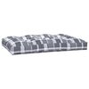 vidaXL Coussins de palette 5 pcs motif &agrave; carreaux gris tissu