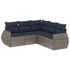 vidaXL Ensemble de canap&eacute; de jardin 5 pcs avec coussins gris r&eacute;sine tress&eacute;e