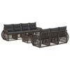 vidaXL Ensemble de canap&eacute; de jardin 8 pc Gris polyrotin