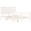 vidaXL Cadre de lit sans matelas blanc 140x190 cm bois massif