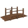 vidaXL Pont de jardin avec garde-corps 150x67x56cm bois massif &eacute;pic&eacute;a