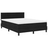 vidaXL Lit &agrave; ressorts avec bandes LED Noir 140 x 200 cm tissu