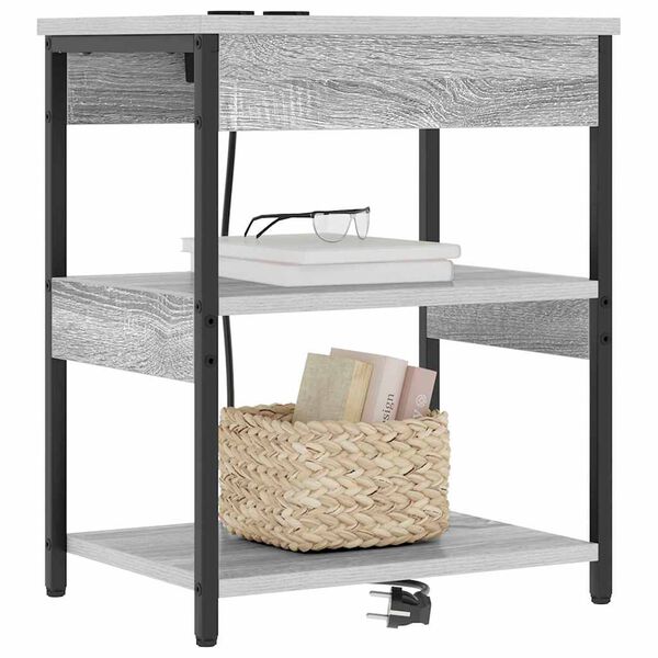 vidaXL Cabinet de chevet 2 pcs Gris Sonoma 41 x 31 x 51 cm