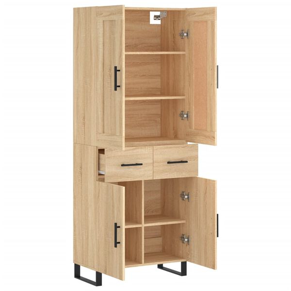 vidaXL Buffet haut Ch&ecirc;ne sonoma 69,5x34x180 cm Bois d'ing&eacute;nierie