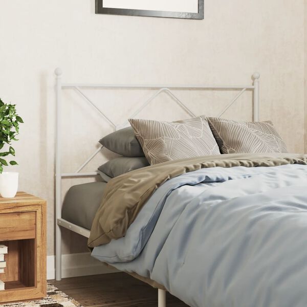 vidaXL T&ecirc;te de lit de remplacement m&eacute;tal blanc 100 cm