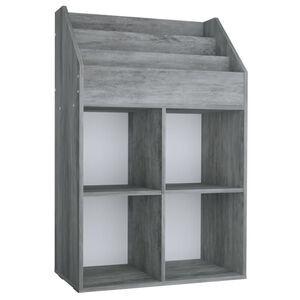 vidaXL Porte-revue pour enfants Gris b&eacute;ton 71x30x114cm Bois ing&eacute;nierie