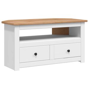 vidaXL Meuble TV d'angle Blanc 93x49x49 cm Pin Assortiment Panama