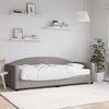 vidaXL Lit de jour avec matelas taupe 90x200 cm tissu