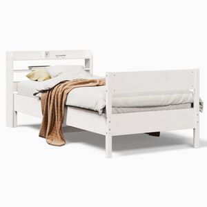 vidaXL Cadre de lit sans matelas blanc 90x200 cm bois de pin massif