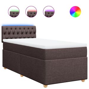 vidaXL Sommier &agrave; lattes de lit avec matelas Marron fonc&eacute; 100x200 cm