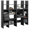 vidaXL Ensemble de biblioth&egrave;que 4 pcs Gris brillant Bois d'ing&eacute;nierie