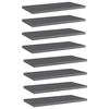 vidaXL Panneaux biblioth&egrave;que 8pcs Gris brillant 40x20x1,5cm Agglom&eacute;r&eacute;