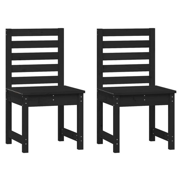 vidaXL Chaises de jardin lot de 2 noir 50x48x91,5 cm bois massif pin