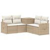vidaXL Ensemble de Canap&eacute;s 5 pc Beige et blanc cr&egrave;me