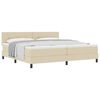 vidaXL Lit boxspring avec matelas Cr&egrave;me 200 x 200 cm tissu