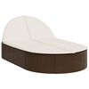 vidaXL Chaise longue double avec coussins marron r&eacute;sine tress&eacute;e