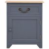 vidaXL Table de chevet Gris et marron 40x30x50 cm Bois de paulownia