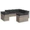 vidaXL Salon de jardin 11 pcs avec coussins gris clair r&eacute;sine tress&eacute;e