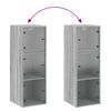 vidaXL Armoire murale avec portes en verre sonoma gris 35x37x100 cm
